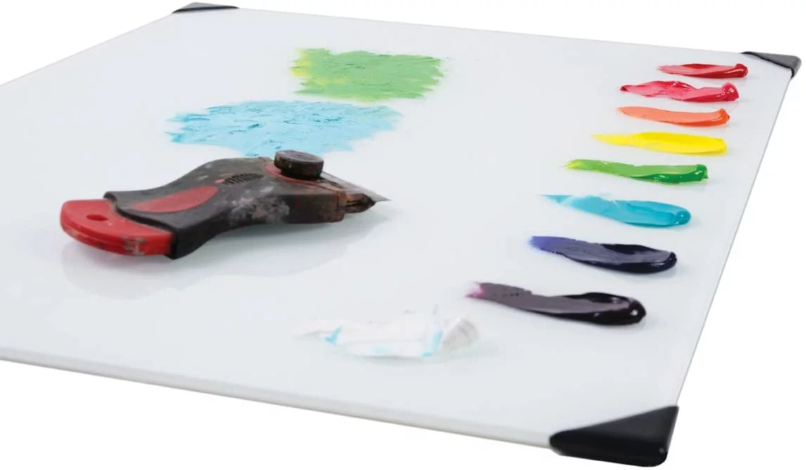 White Glass Table Top Palette 16" x 20" J200