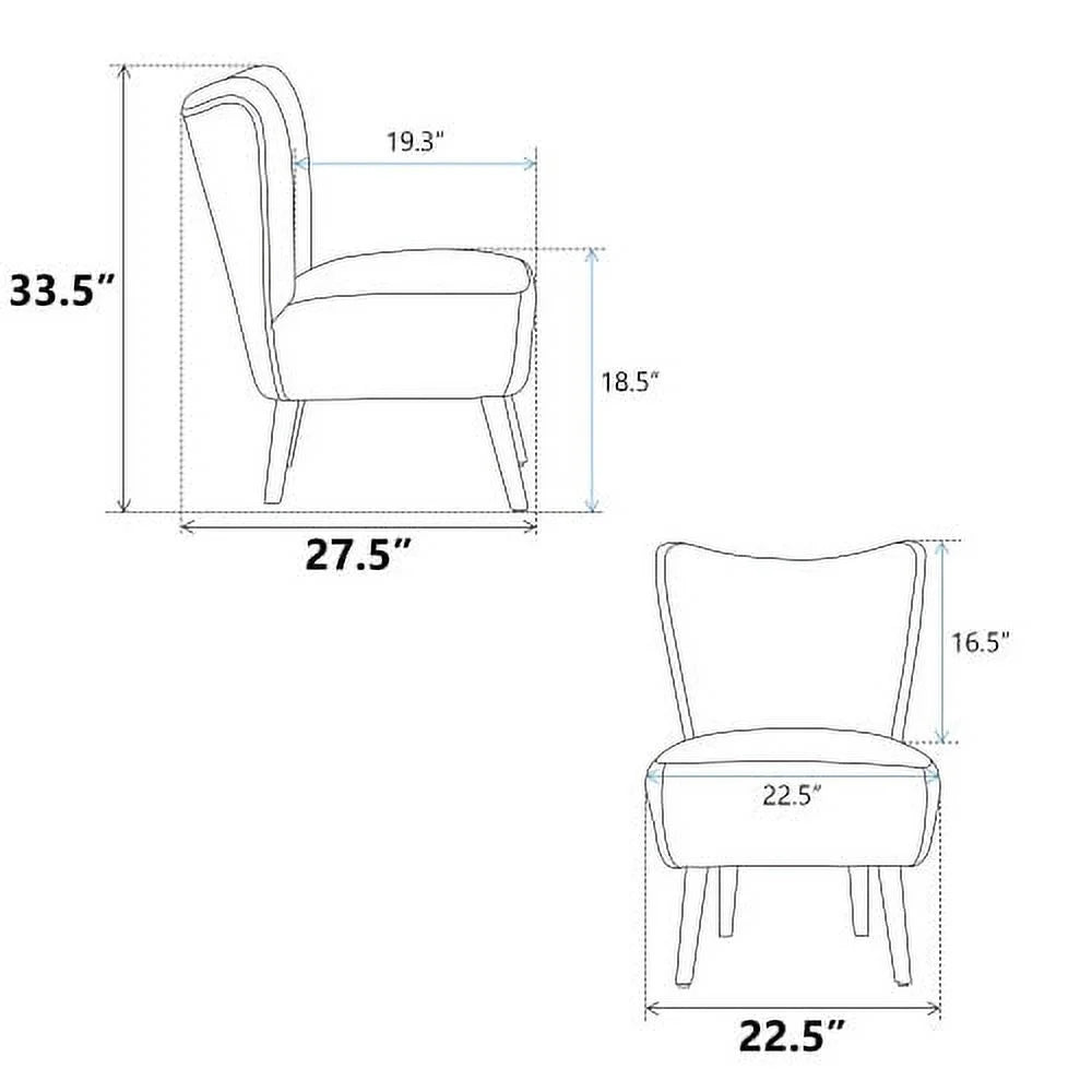 Black Boucle Upholstered Armless Accent Chair C731508