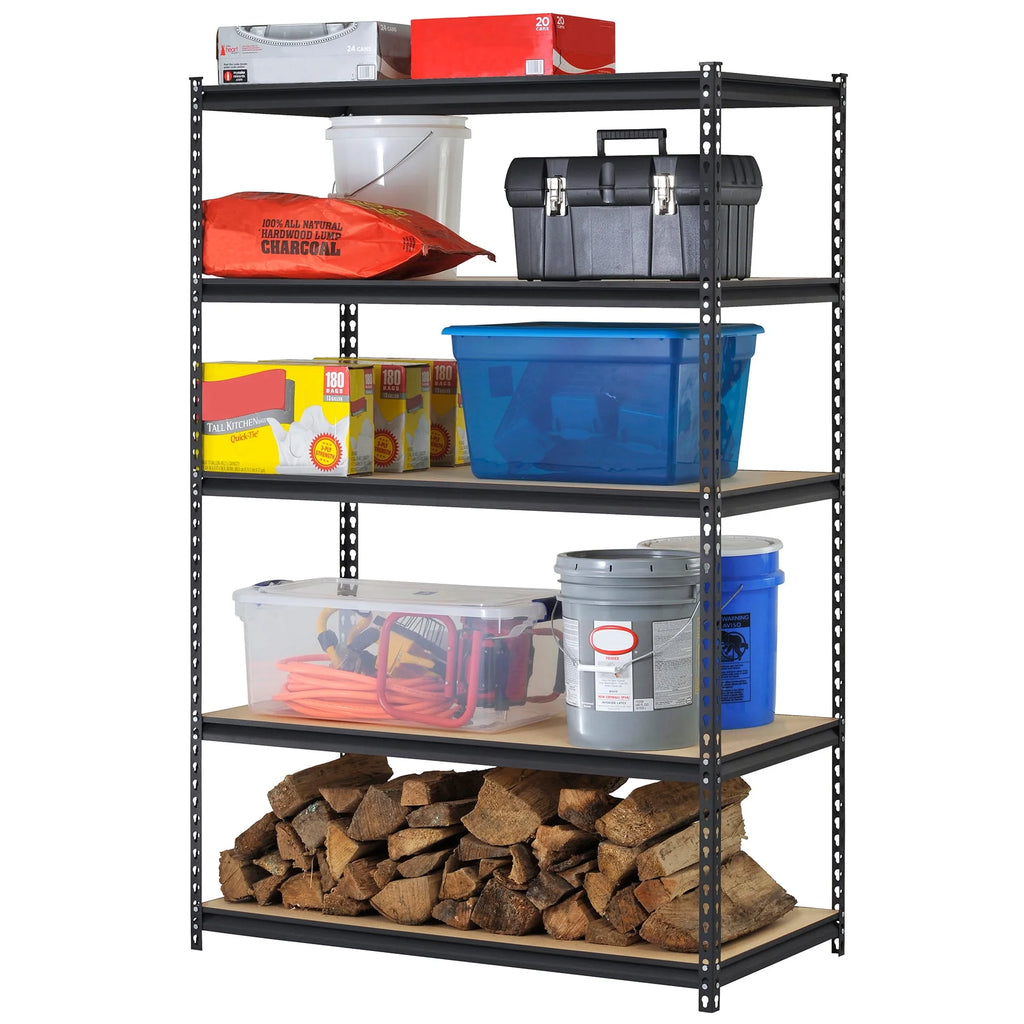 5-Shelf Steel Freestanding Shelving Unit Black H6294