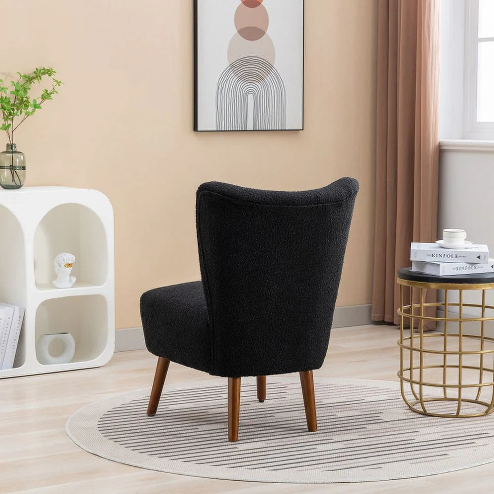 Black Boucle Upholstered Armless Accent Chair C731508