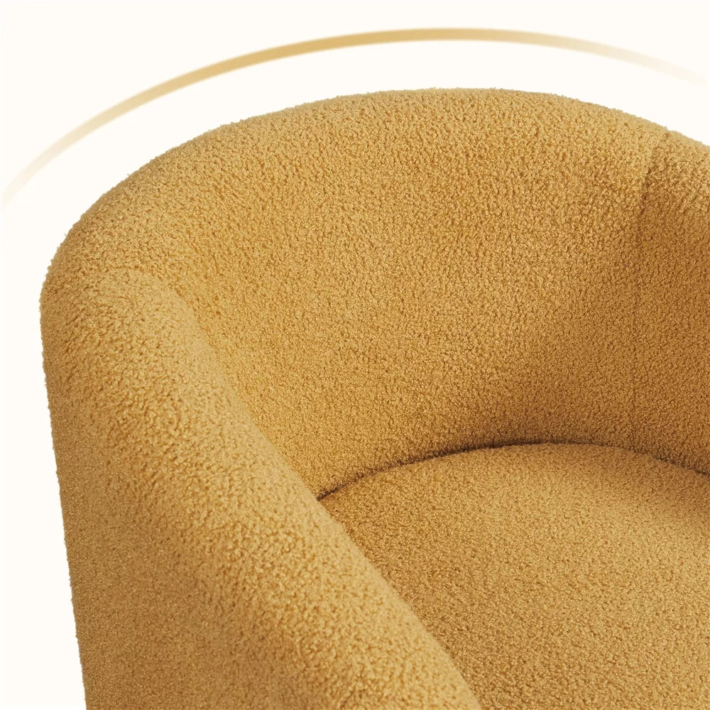 Mustard Yellow Upholstered Barrel Accent Chair T71849