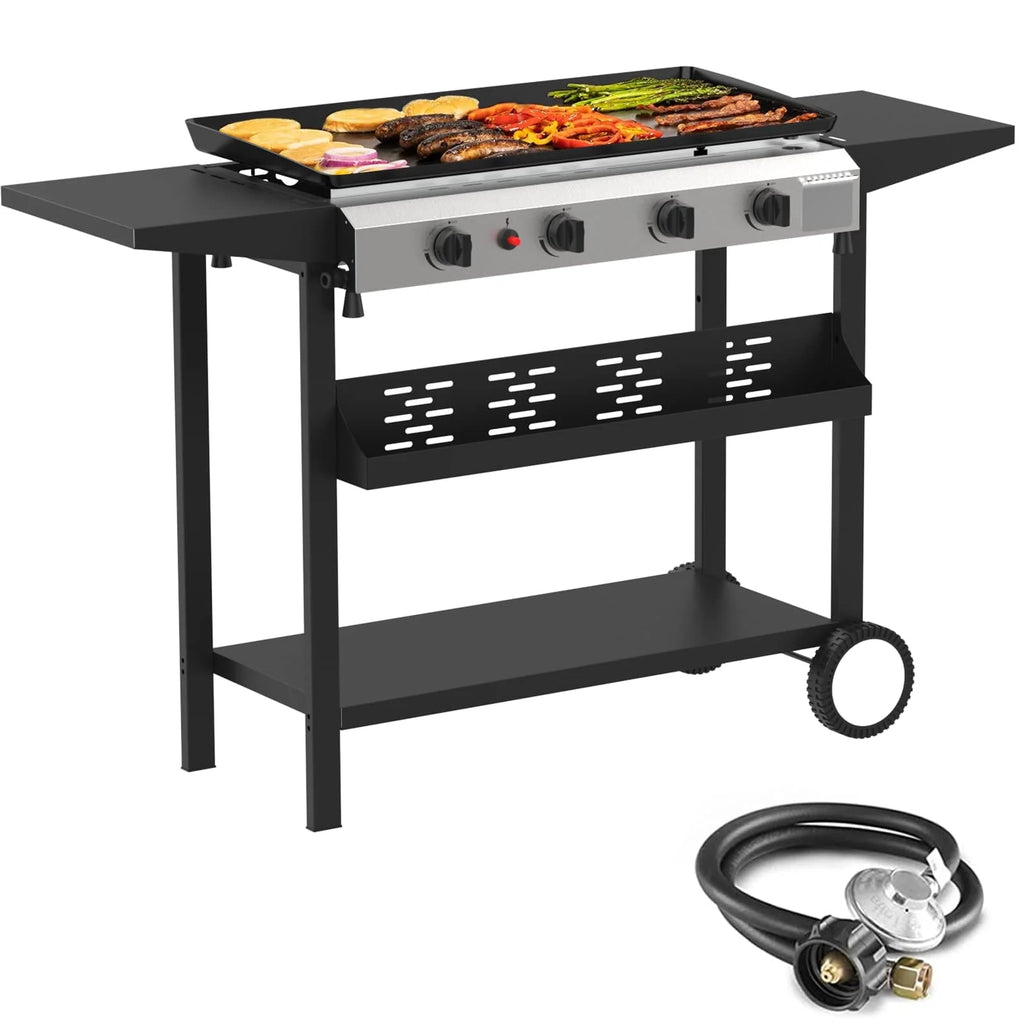 3 Burner Propane Gas Griddle with Side Shelves L5941