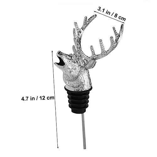 Deer Head Wine Pourer Aerator Bottle Stopper with Silicone Stopper B48553