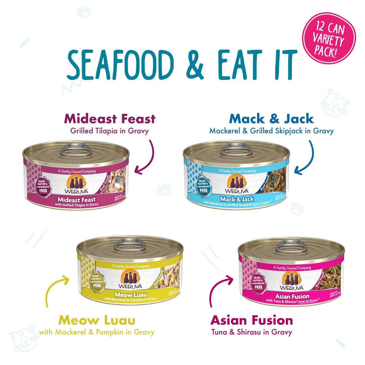 Seafood Wet Cat Food Variety Pack G697925