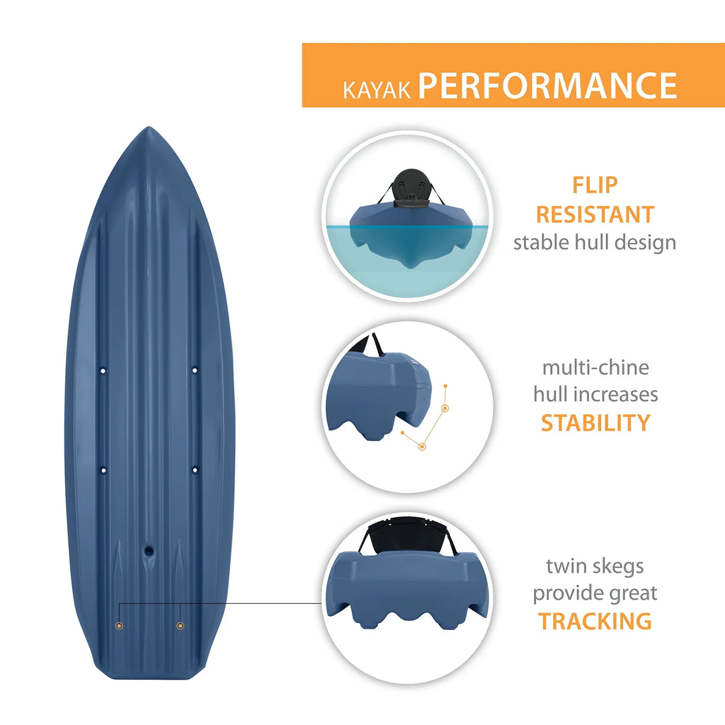 8 ft Sit-on-top Kayak with Paddle, Dark Blue V876701