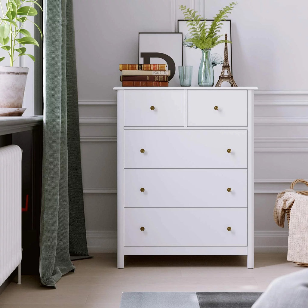 White 5 Drawer Kids Dresser Y384