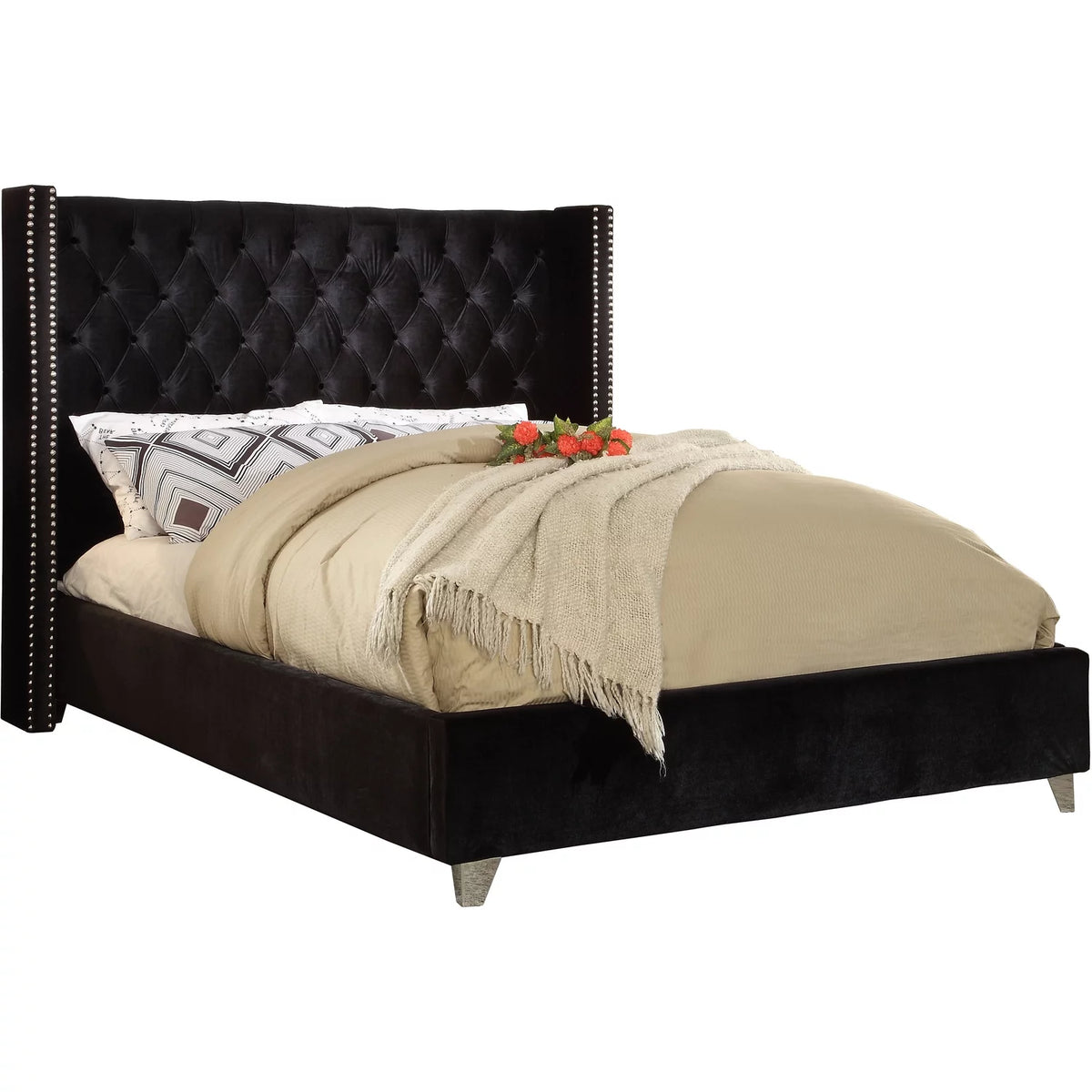Black Velvet King Bed N554