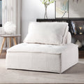 White Lambskin Sherpa Oversized Armless Accent Chair W423116