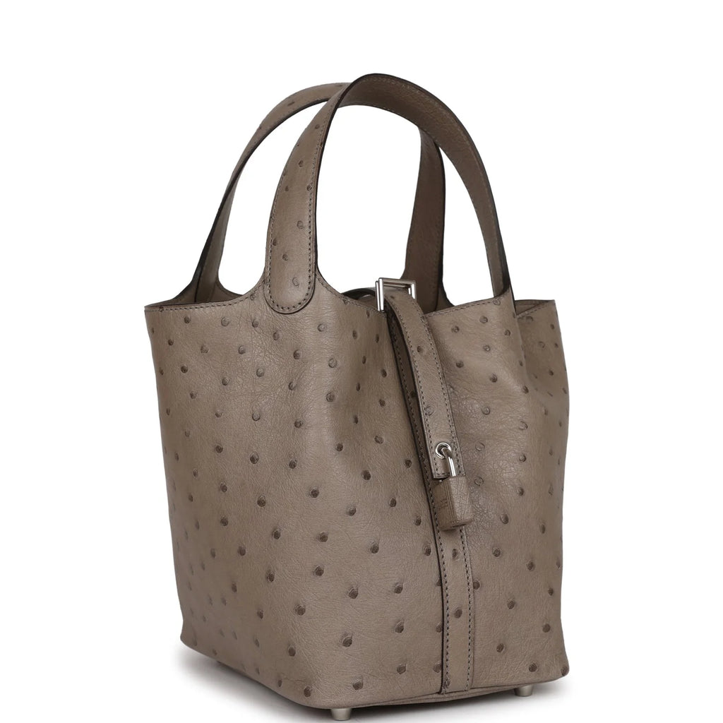 Ostrich 18 Palladium Hardware Lock Bag N137735
