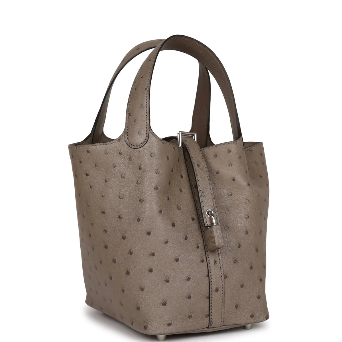 Ostrich 18 Palladium Hardware Lock Bag N137735