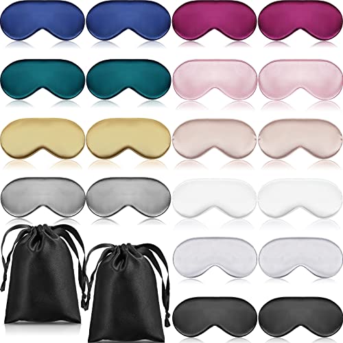 20 Pieces Silk Sleep Mask with Adjustable Strap O437