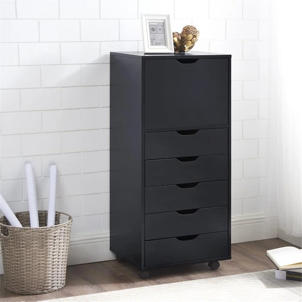 White 5 Drawer Storage Cabinet with Shelf A7364