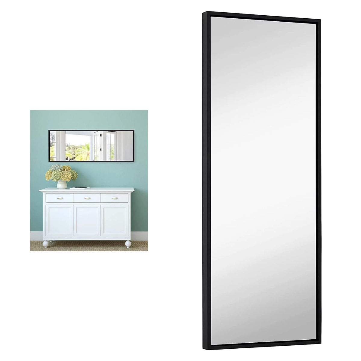 Black 18" x 48" Wall Mirror G582009