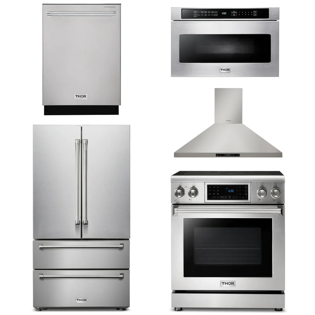 30 Electric Range, Range Hood, Microwave, Refrigerator, Dishwasher X783