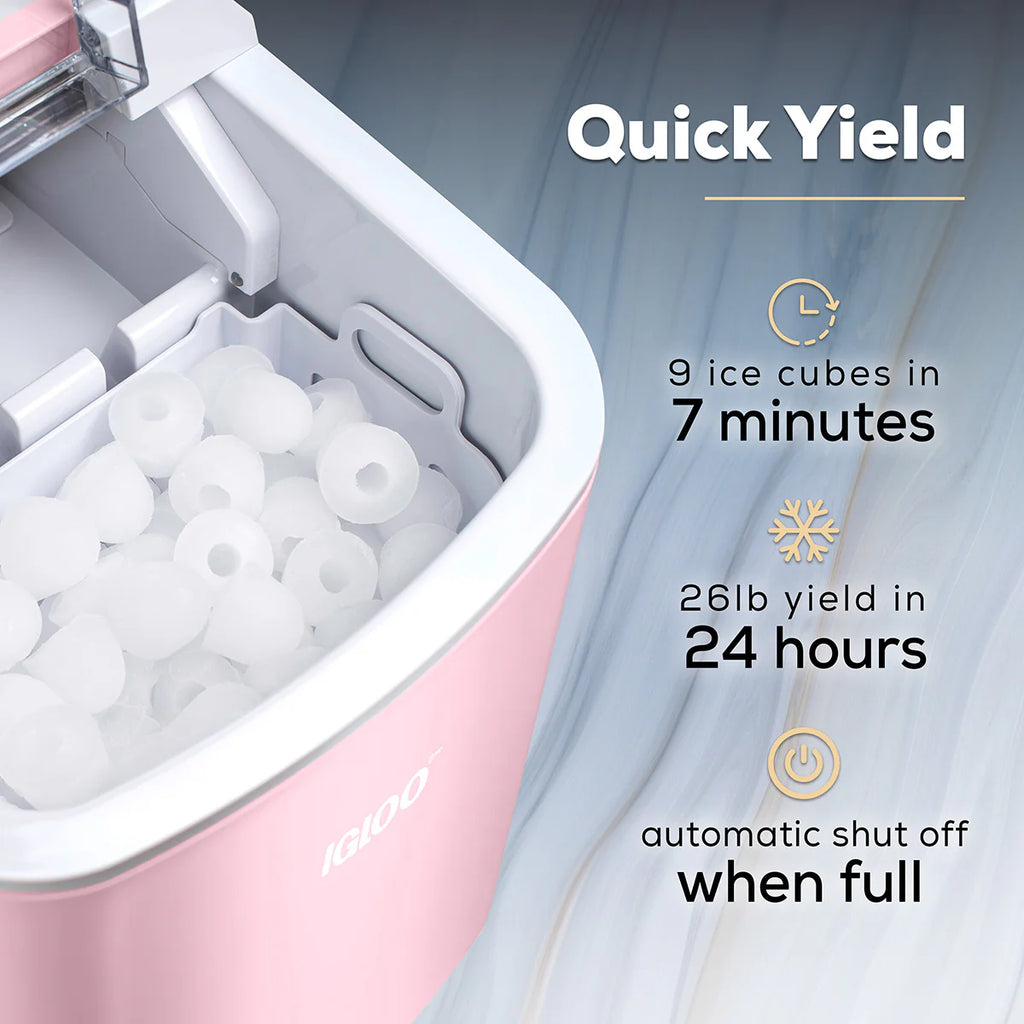 Pink Portable Countertop Ice Maker Machine T97238