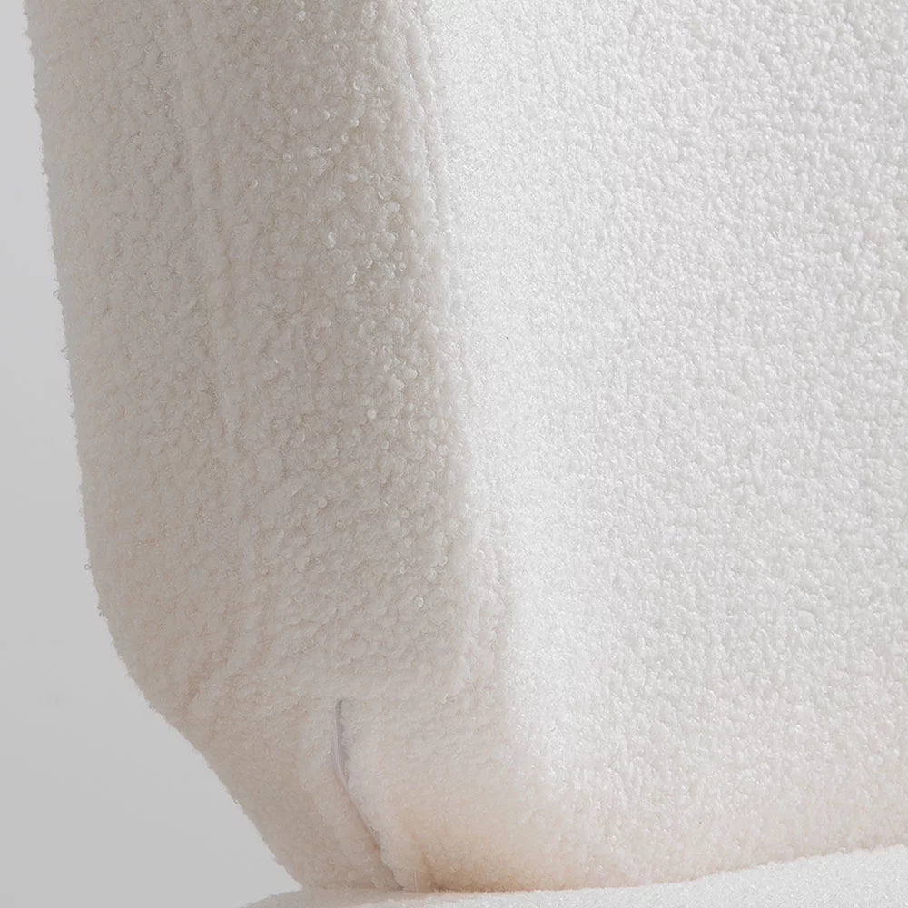 White Round Plush Upholstered Swivel Chair Z50363