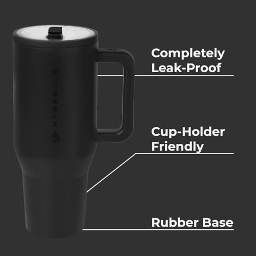 40 oz Insulated Stainless Steel Water Bottle with Handle & Flip Straw U6121