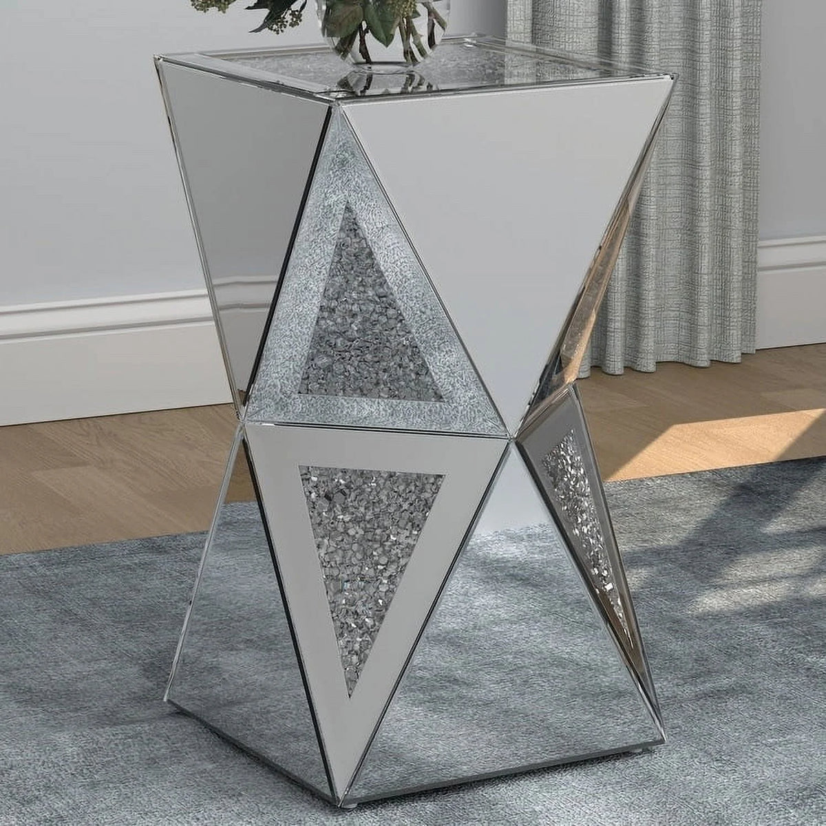 Silver Geometric Side Table D86884