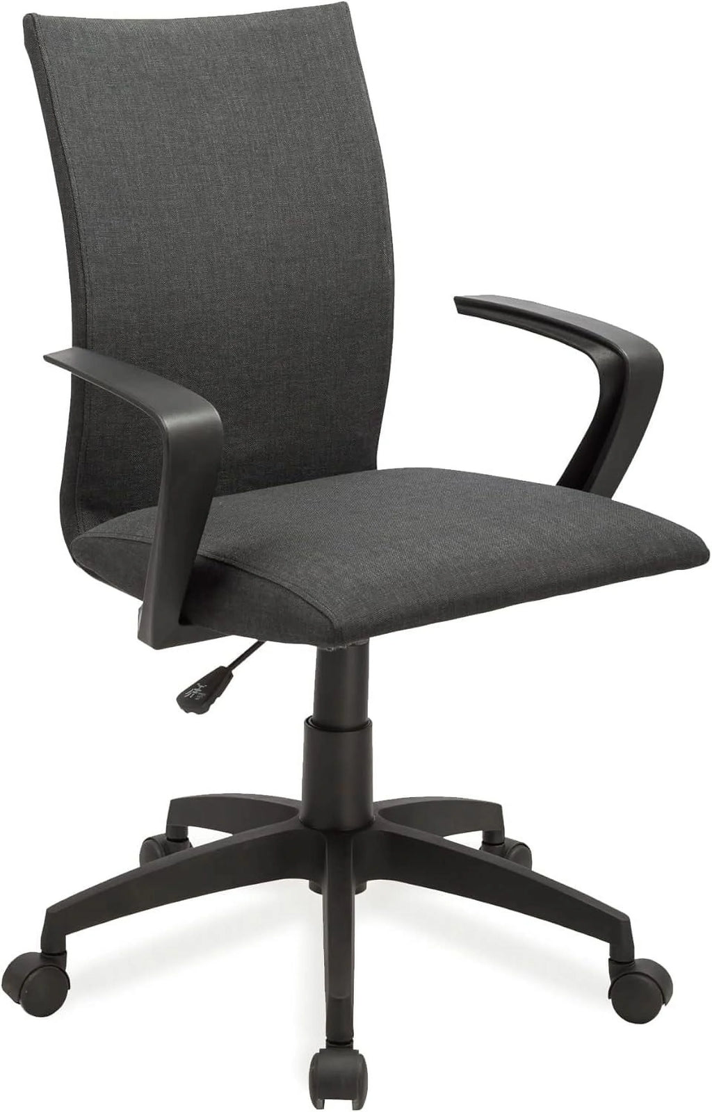 Black Linen Office Chair with Caster Base I63695
