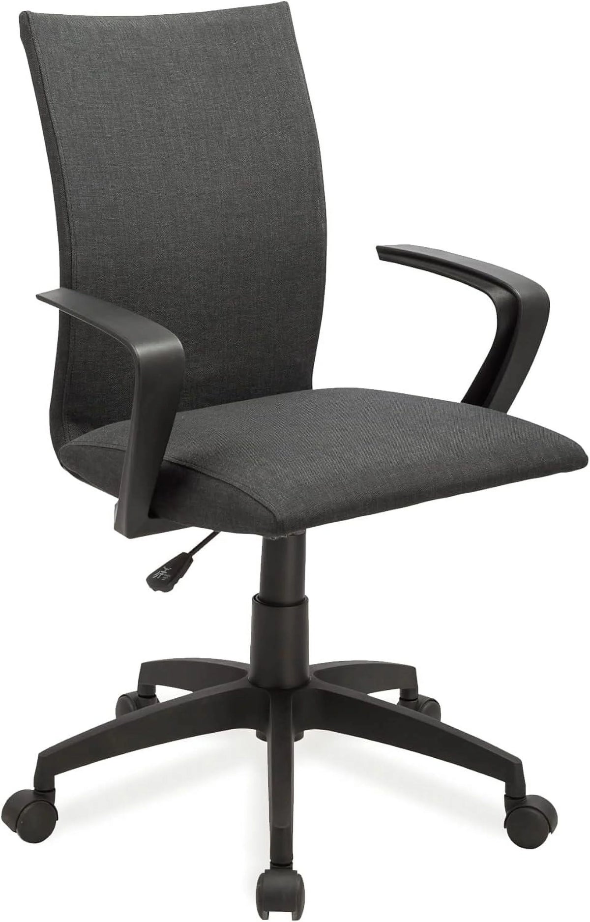 Black Linen Office Chair with Caster Base I63695