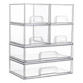 Clear Plastic Stackable Storage Drawers Set of 6 X36900