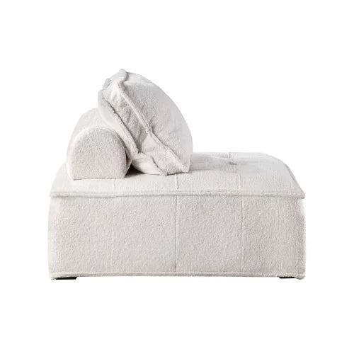 White Lambskin Sherpa Oversized Armless Accent Chair W423116