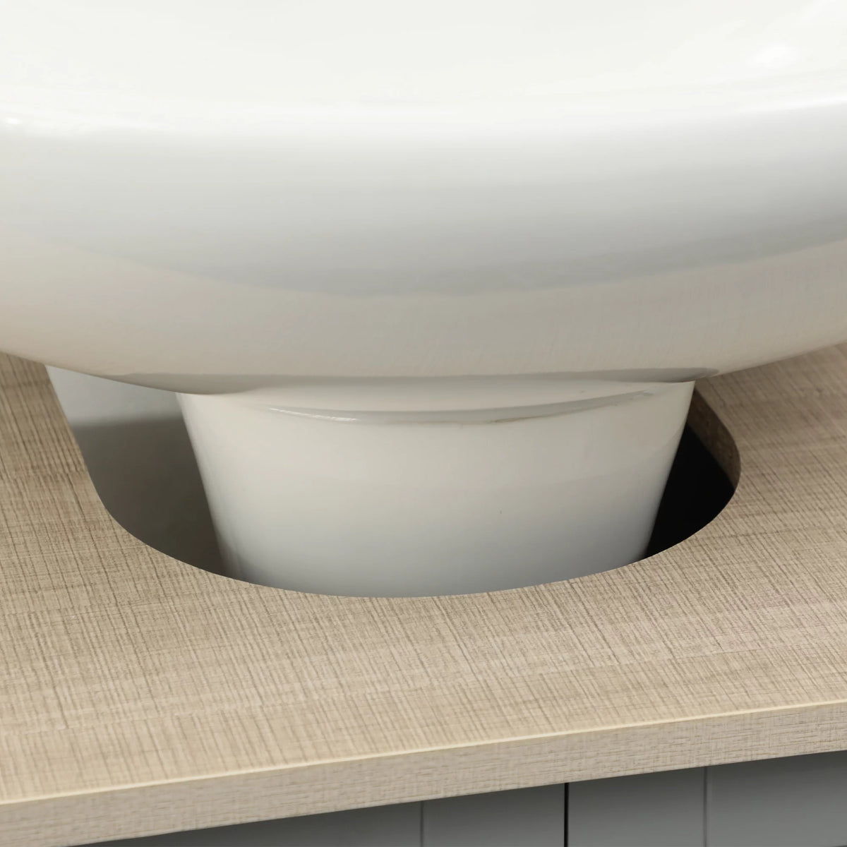 Gray Pedestal Sink Storage Cabinet with Adjustable Shelf D90119