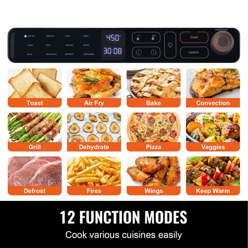 12-IN-1 1700W Air Fryer Toaster Oven 25L Stainless Steel Convection Oven V801