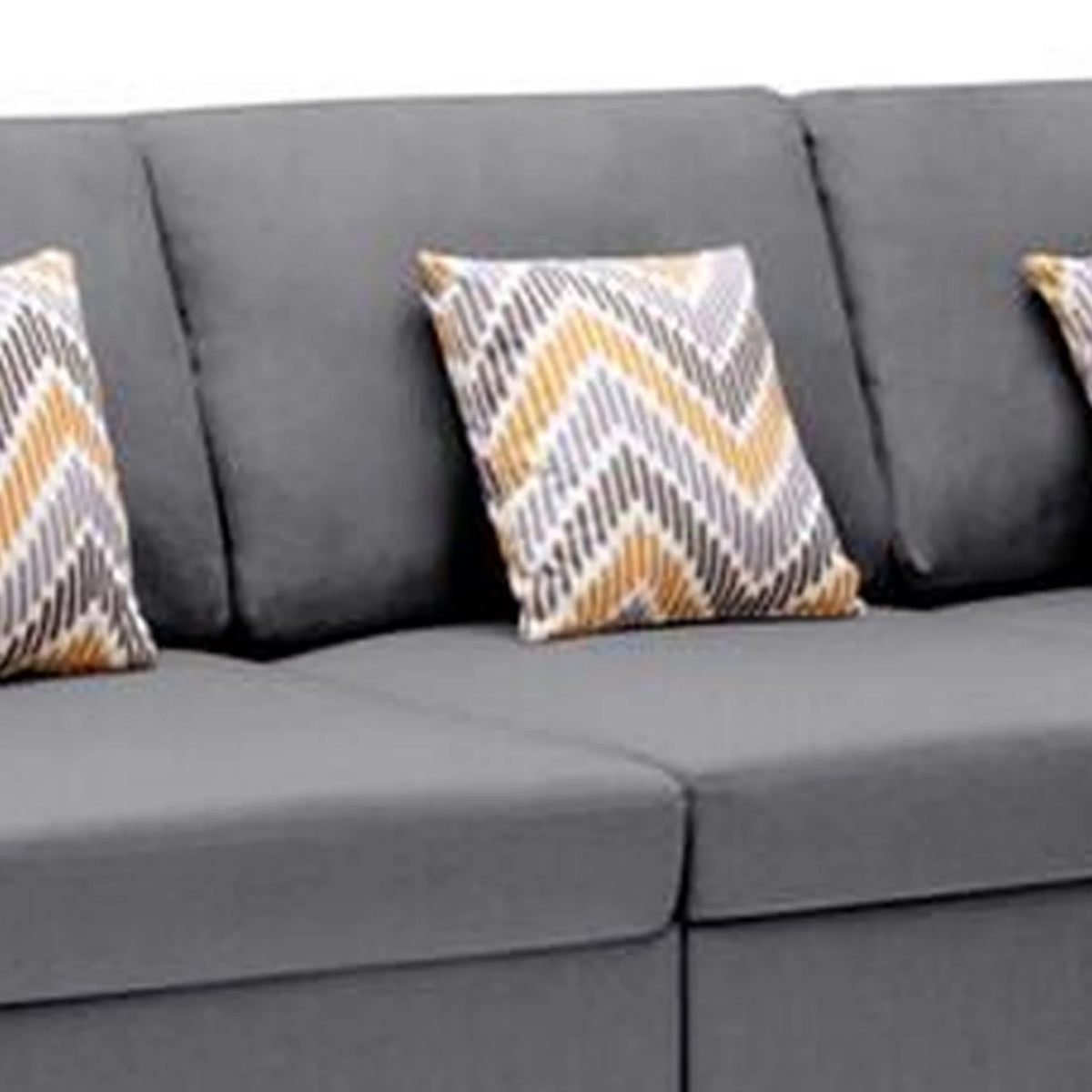 Gray 4 Seater L Sectional Sofa with Reversible Chaise H11724