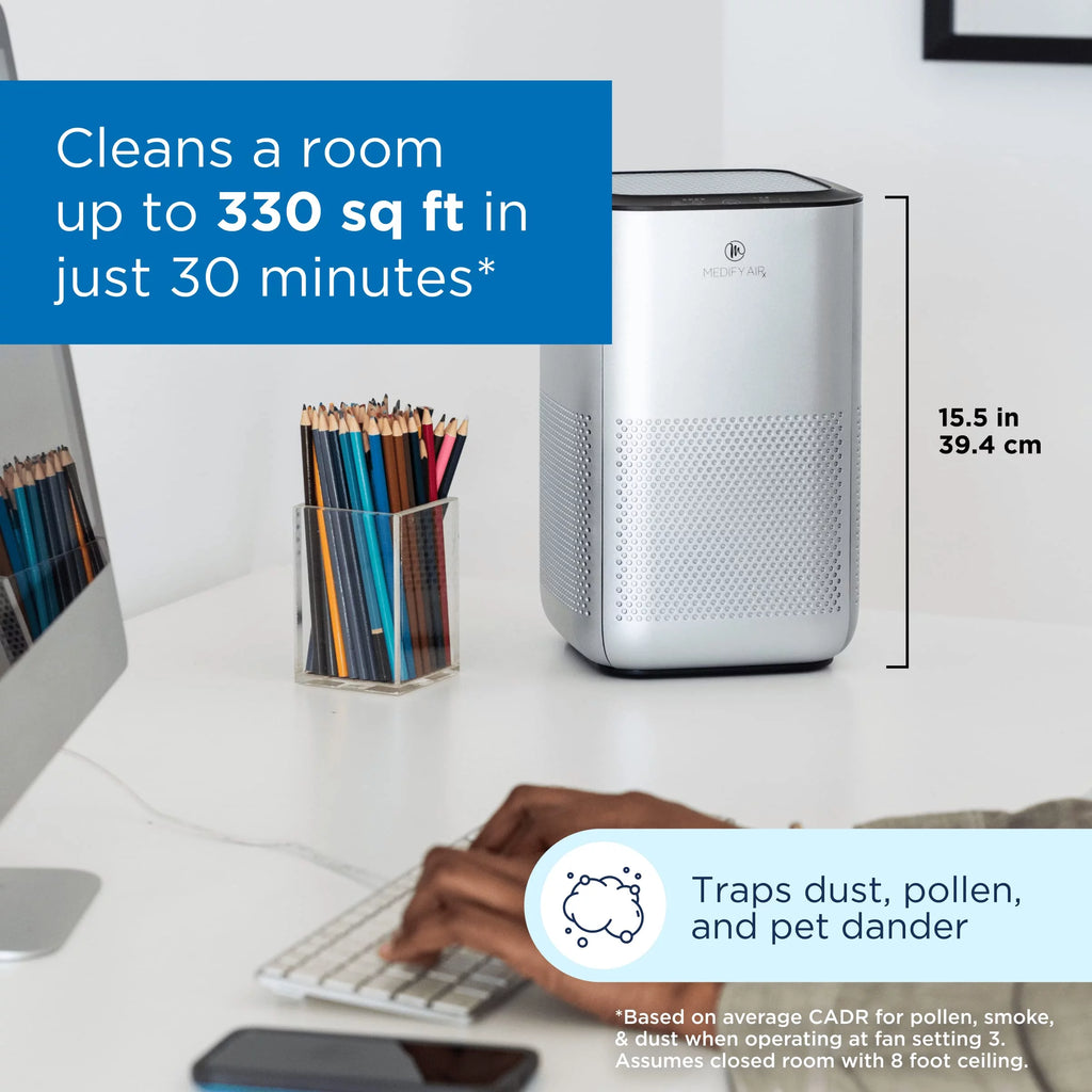 HEPA Air Purifier with Sleep Mode & Timer, Silver, 1-Pack U519327
