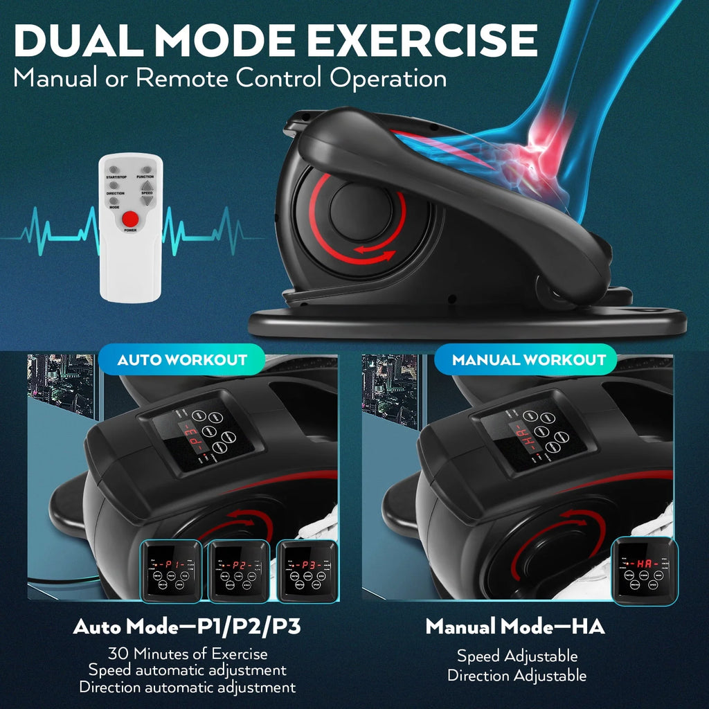 Under Desk Elliptical Machine with LCD Monitor M144