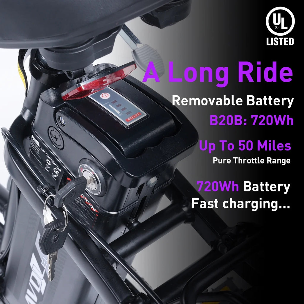 Folding Electric Bike 800W 48V 15Ah 20" Fat Tire K885993