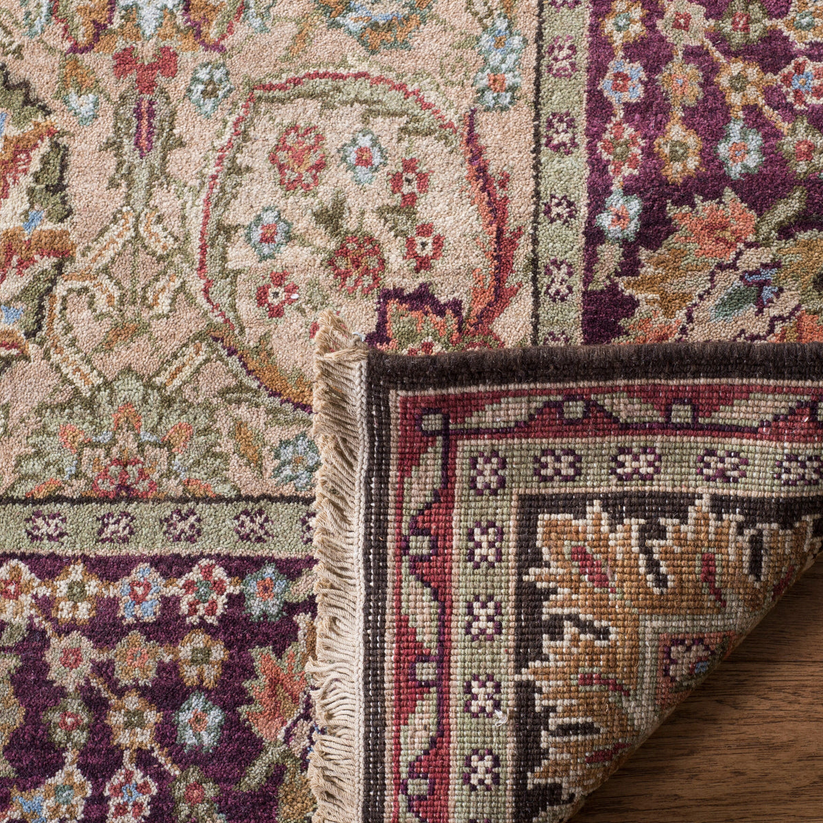 Camel Wool Oriental Rug with Fringe 9' x 12' X23427