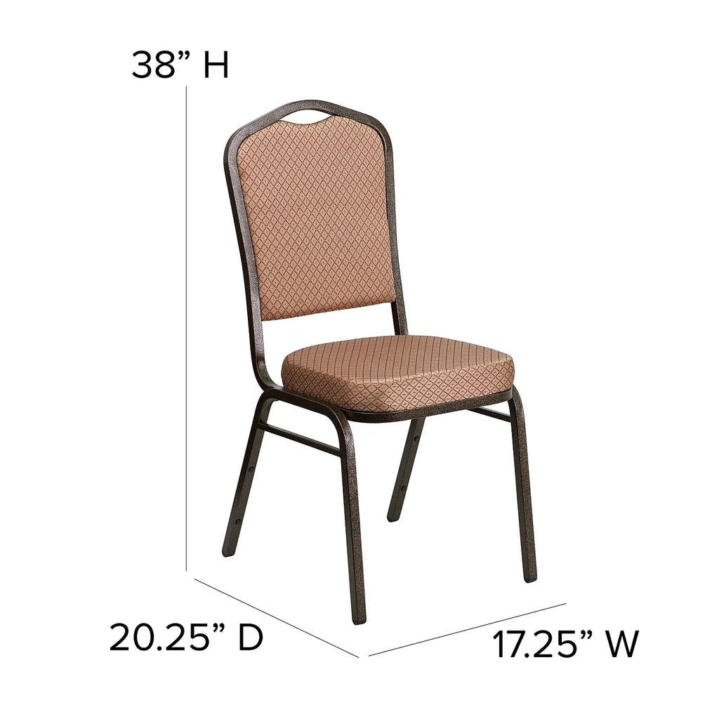 4 Pack Gold Diamond Patterned Fabric Stacking Banquet Chair U831270