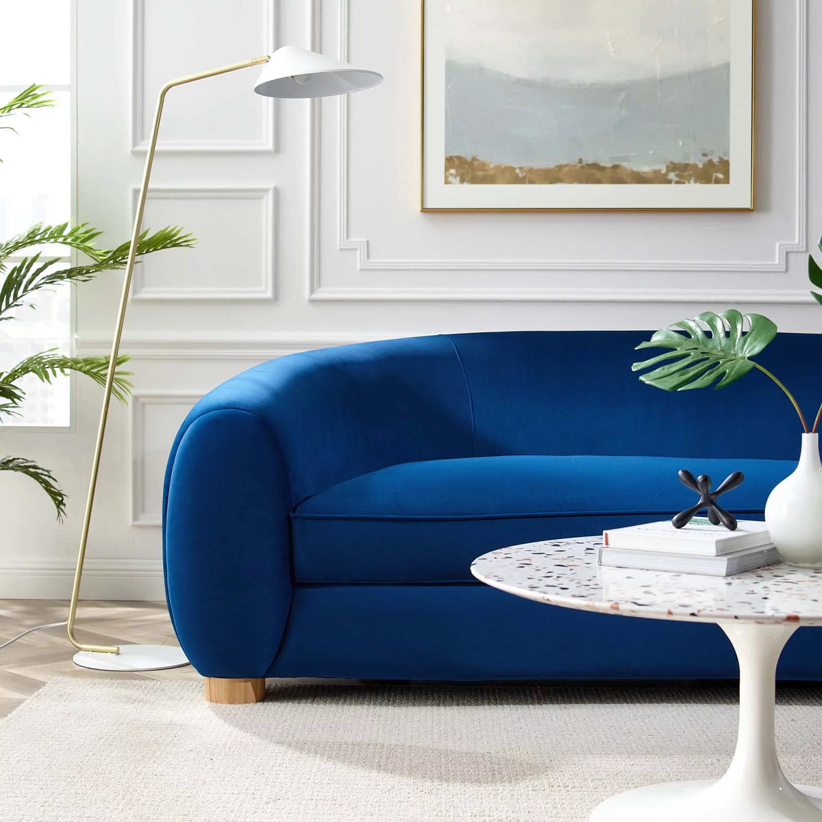 Blue Velvet Sofa N40471
