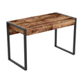47"L 2-Drawers Black Metal Computer Desk J368