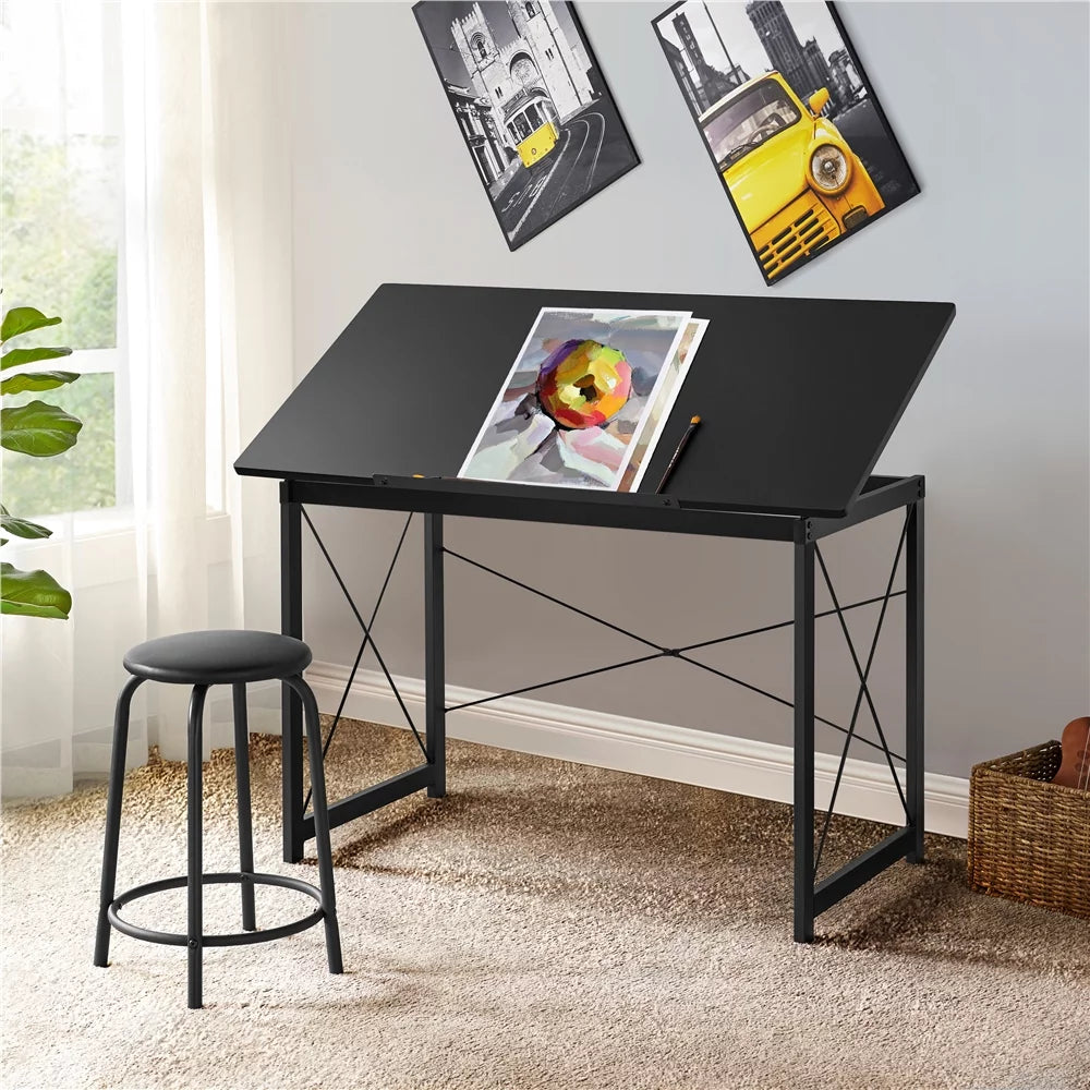 Black Adjustable Drafting Table X13615