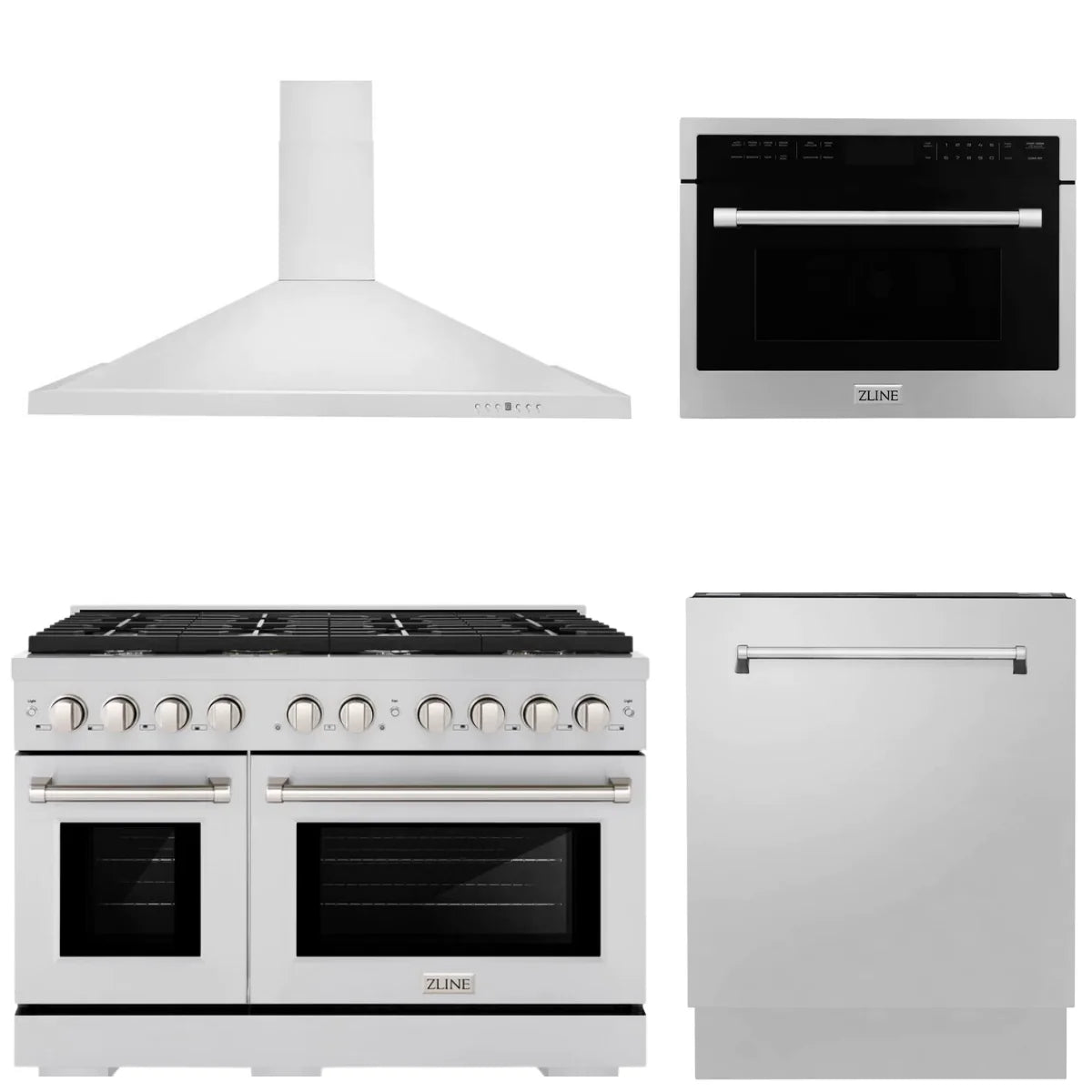 48 Gas Range, Range Hood, Microwave Oven and Dishwasher Z317