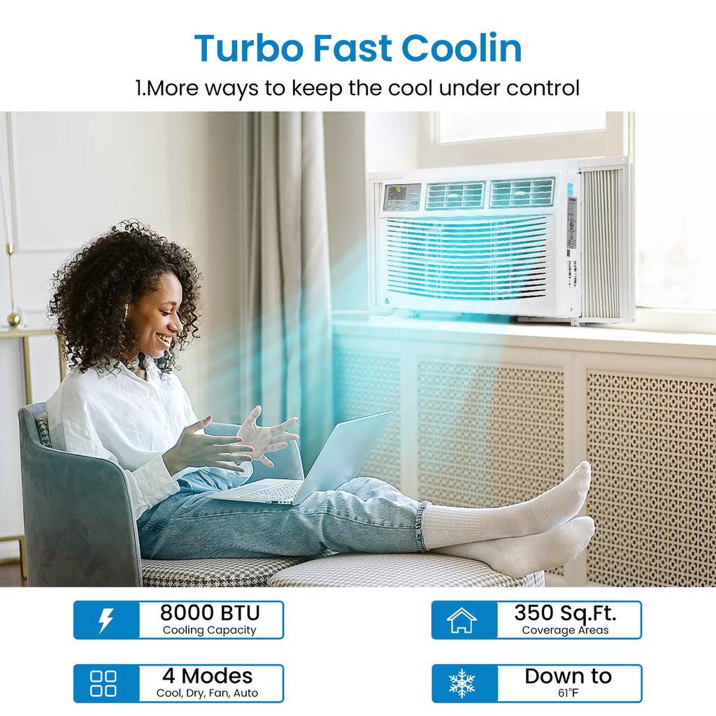 8000 BTU Smart Window Air Conditioner P43351