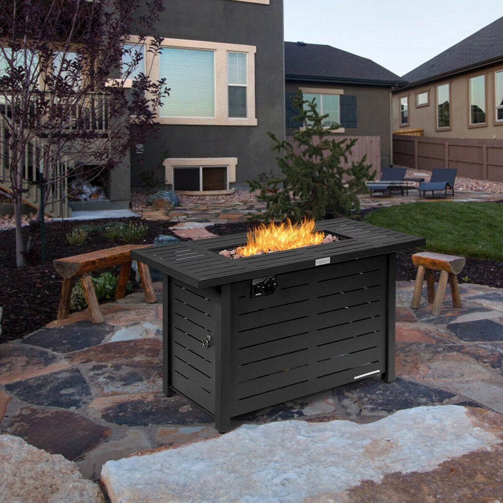 42'' Rectangular Propane Gas Fire Pit Table with Cover F665