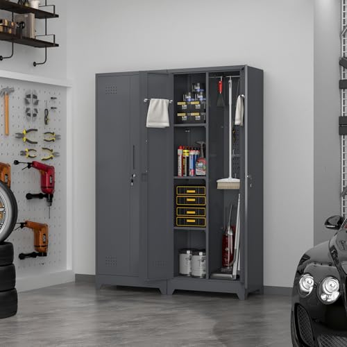 Metal Garage Storage Cabinet with Wheels and Lock S352