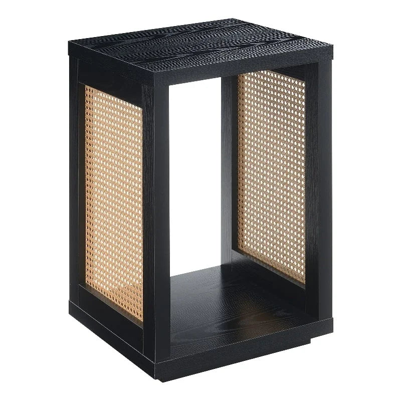 Black Wood End Table with Shelf K668544