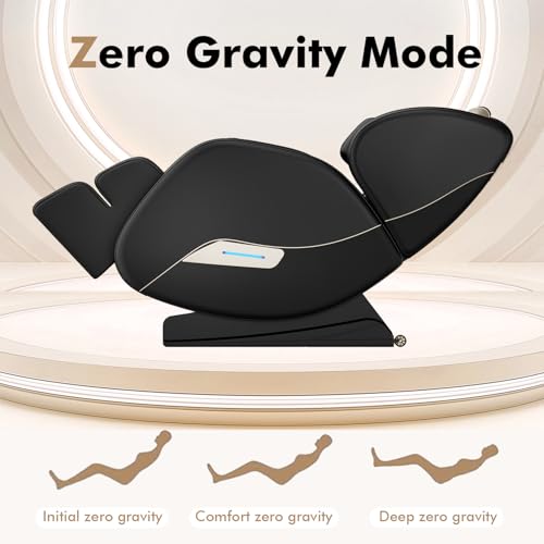Black Full Body Zero Gravity SL-Track Shiatsu Massage Recliner Chair H739062