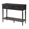 Black 2 Drawer Wood Console Table D3907