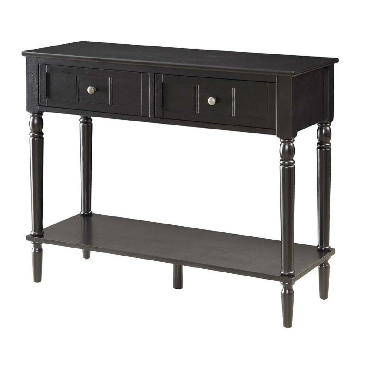Black 2 Drawer Wood Console Table D3907