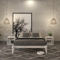 King Platform Bed Frame, No Headboard, Solid Wood, Walnut X1855