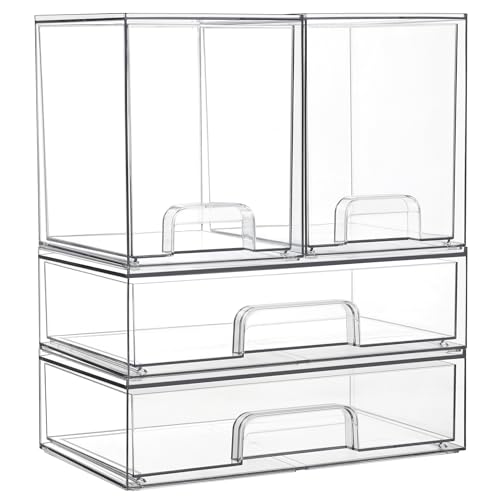 Clear Plastic Stackable Storage Drawers Set of 6 X36900