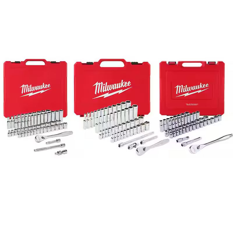 1/4 in. and 3/8 in. and 1/2 in. Drive SAE/Metric Ratchet and Socket Mechanics Tool Set (153-Piece) N7433