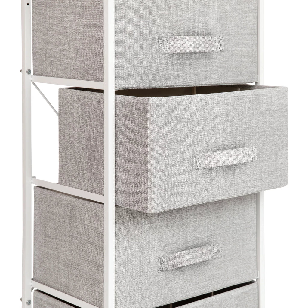 White 4 Drawer Fabric Storage Dresser O460813