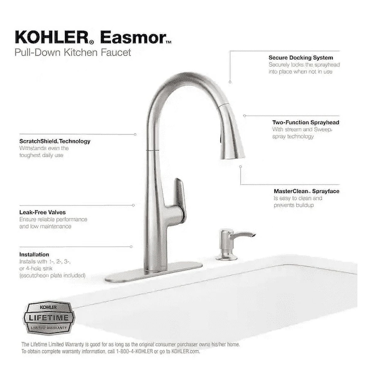 Pull Down Sprayer Kitchen Faucet Stainless W818868